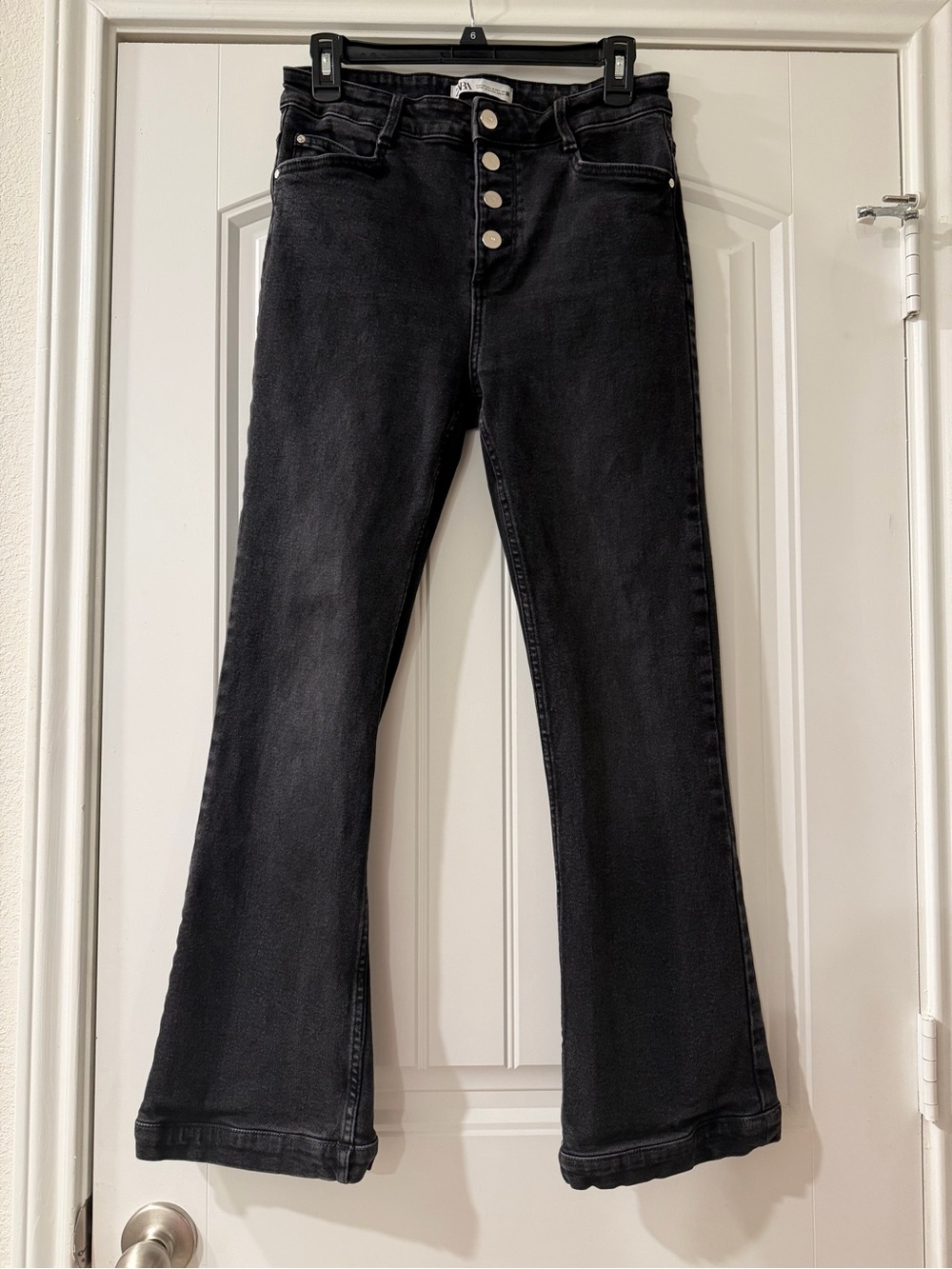 ZARA Black High Rise Flare Bootcut Jeans Size 8